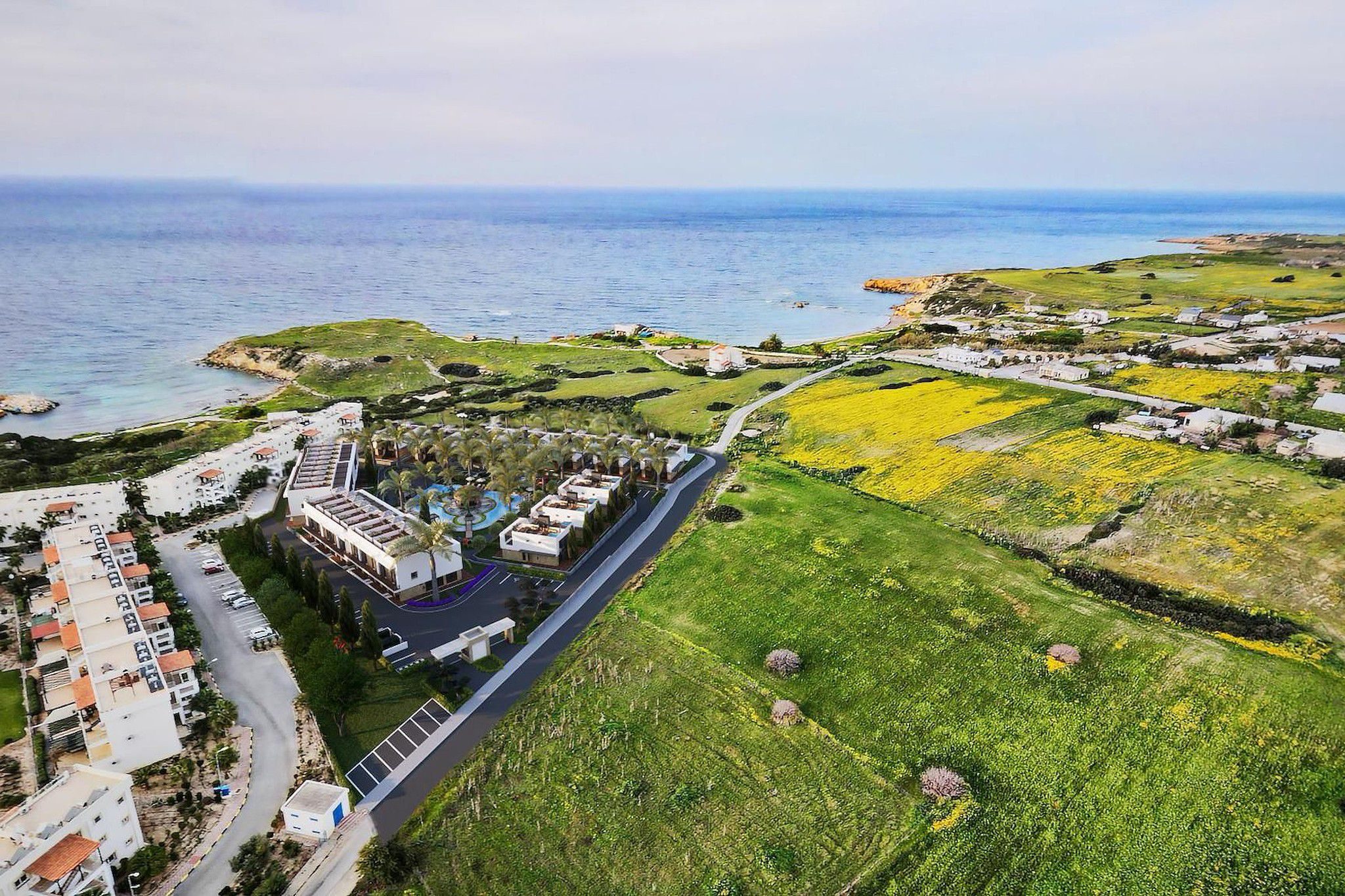 Aurora Bay Residence – modernt bostadskomplex vid kusten i Tatlısu, Famagusta, norra Cypern